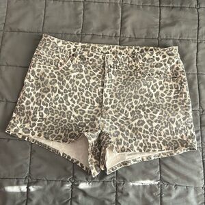 American Eagle Outfitters Leopard Print Jean Shorts